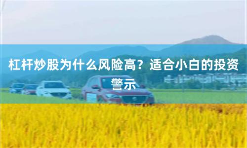 杠杆炒股为什么风险高？适合小白的投资警示